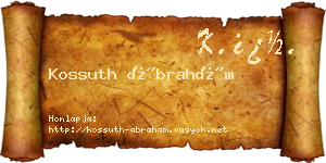 Kossuth Ábrahám névjegykártya